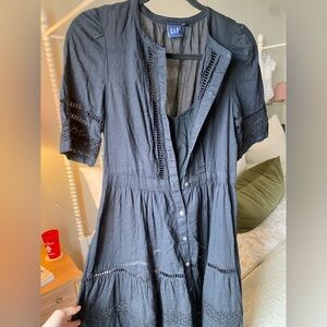 GAP Black Button-Down Dress